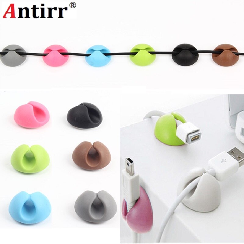 Cable Winder Earphone Cable Organizer Desktop Wire Storage Charger Cable Cord Holder Clips For Phone Charging USB Cable