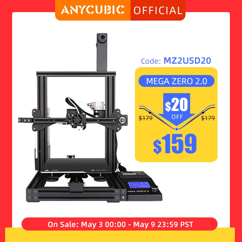 ANYCUBIC Mega Zero 2.0 DIY 3D Printers 220*220*250cm desktop 3d printing Extruder Metal Frame Impresora 3D impressora