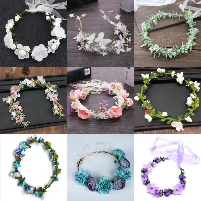 Bridesmaid New Years Floral Crown Fashion Flower Headband for Beatuiful Girls Crown Wedding Hair Accessories Party Stylish