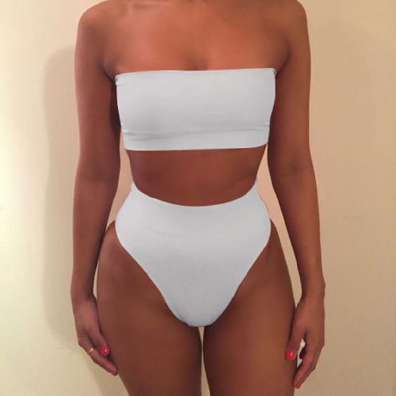 Fashion Sexy Solid Color Tube Top Two-piece Wire Free New Women Fashion Cotton Lingerie Wireless Bras Set Women Underwear