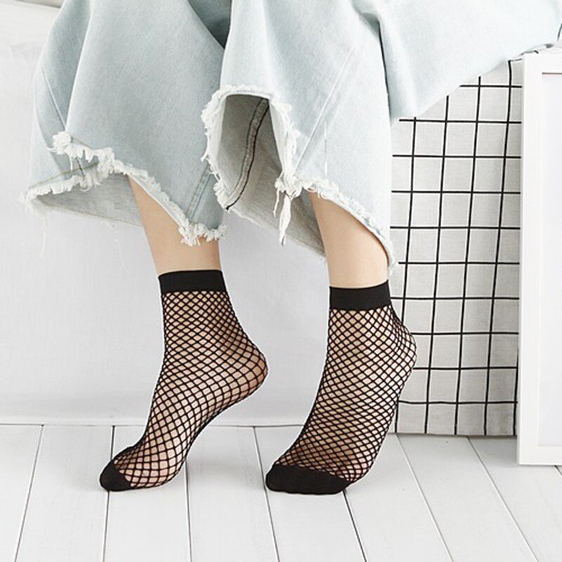 1/2/3 Pair/lot Women Fishnet Socks Sexy Grid Short Socks Black Thin Hollow Lattice Geometry Summer Breathable Net Socks Mesh