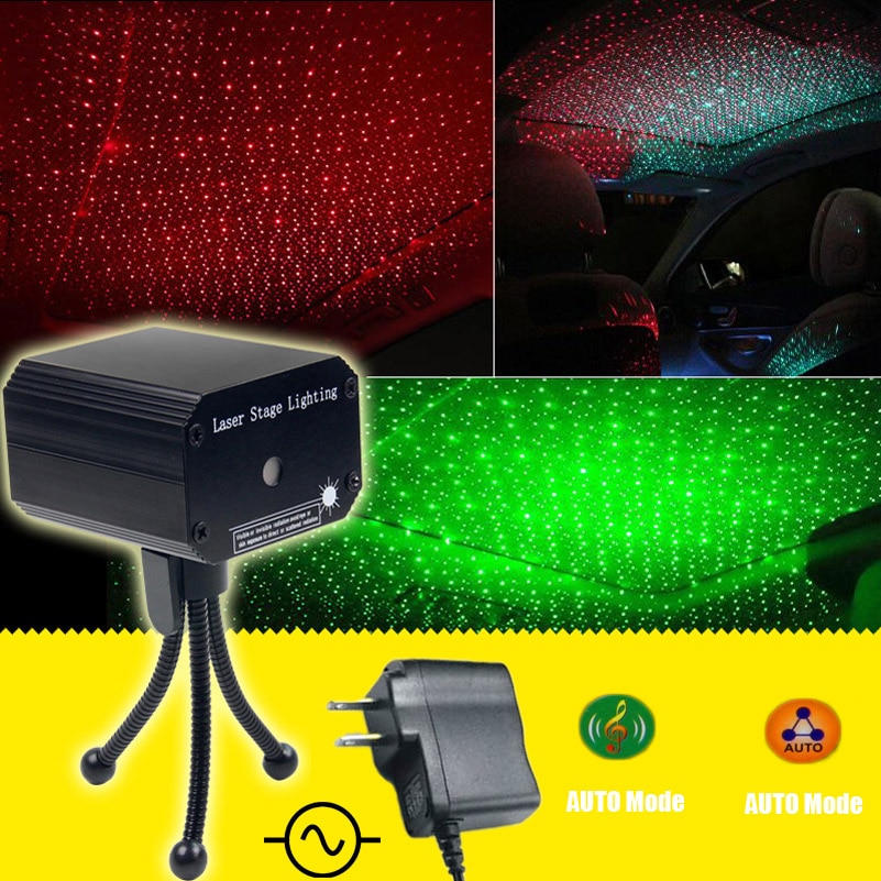 ESHINY MINI Small R&G Laser Full stars Projector DJ Dance Disco Bar Family Party Xmas Effect Stage Effect Light Show Y10