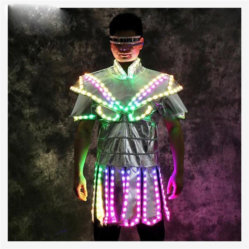 Illuminate Nightclub men costume Party Bar men light up dress color change fashion dance show led dress costumes