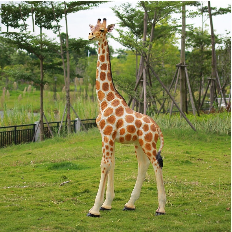 10x PACK, Life Sized Giraffes Statues Mascot / Realistic Fiberglass Animals For Theme Resort, Trade Shows, Public Art Project