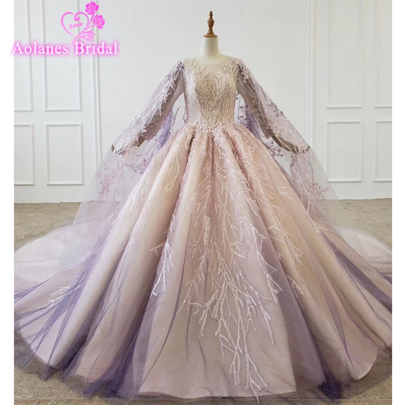 Gold Sequins Ball Gown Quinceanera Dresses With Cape With Beads Applique Purple Long Prom Dress Vestidos De 15 Sweet 16 Dresses