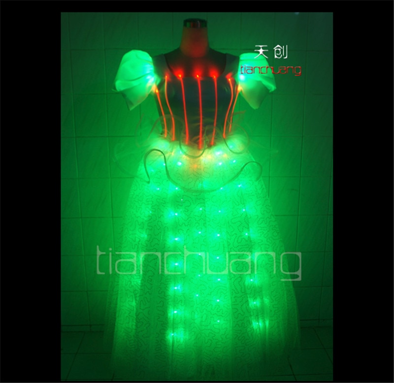 Wedding colorful lighting Full colorProgrammable dance dress led costumes ballroom singer wears stage show clothing disco