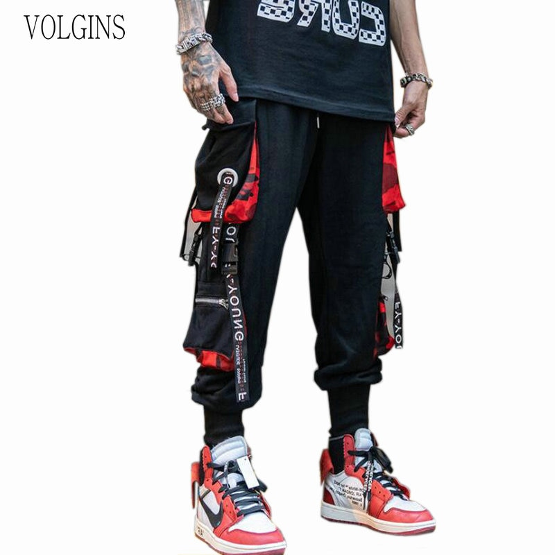 Streetwear Men's Cool Pants Pocket Loose Men HipHop New Fashion Joggers Pants Trousers Men Hombre Male Casual Fashion Cargo