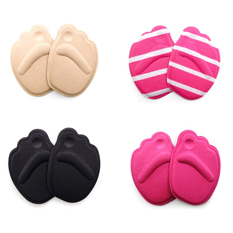 4PCS=2Pairs High Heel Soft Insert Forefoot Insoles Shoes Sponge Pads Anti-Slip Foot Protection Women Shoes Insert Cushion