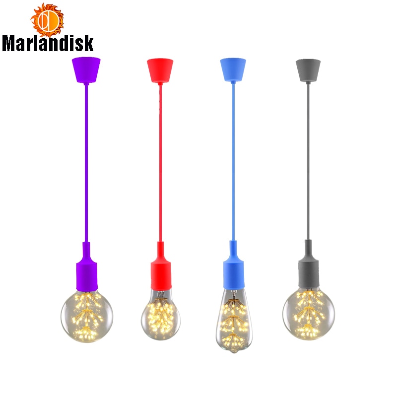 E27 Silica Gel Pendant Light With 2*0.75mm Eletrical Wire Green/Yellow/Red Pendant Lamp For Dining Room/Children Room(DJ-25)