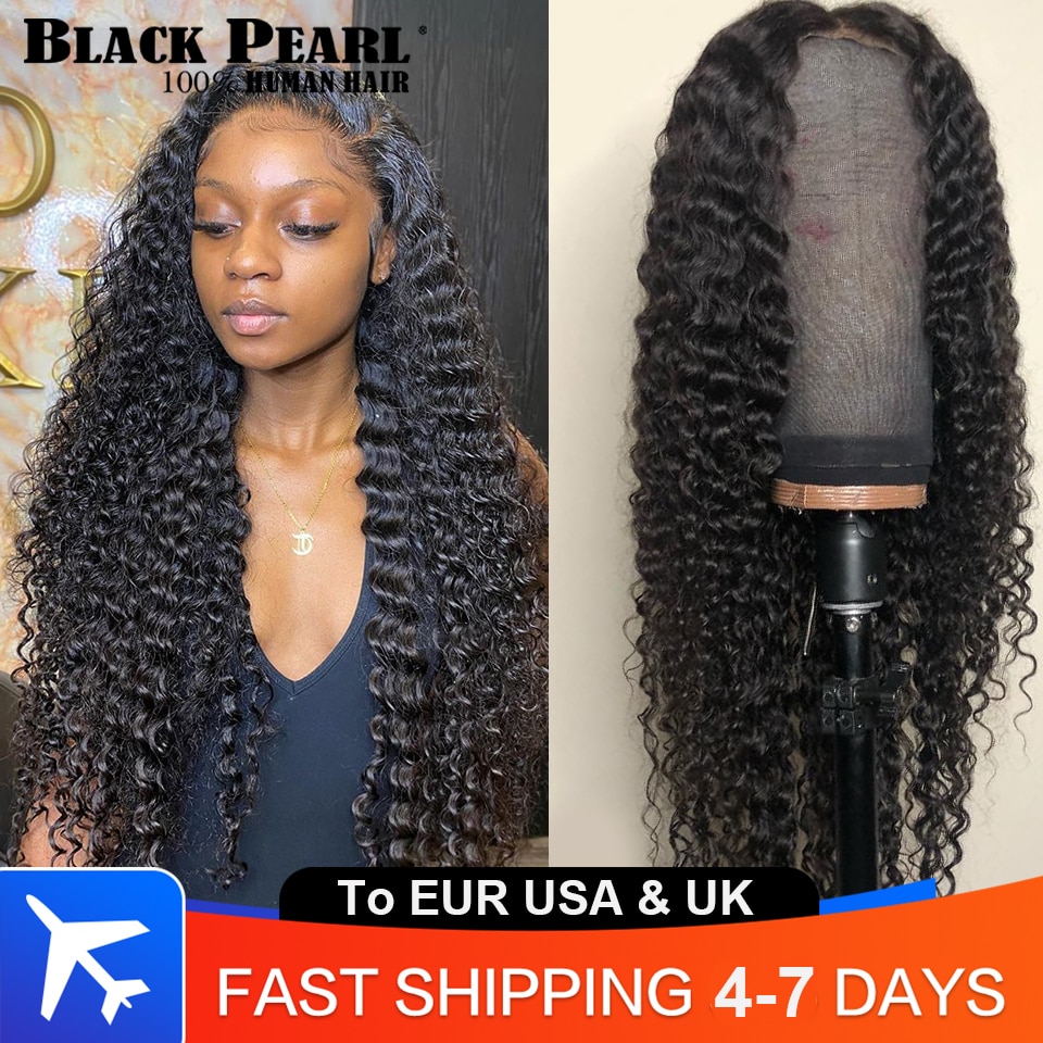 Brazilian Deep Wave Wig 30 Inch Pre Plucked 13x4 Deep Wave Curly Lace Front Wig With Baby Hair Human Hiar Wigs For Black Women