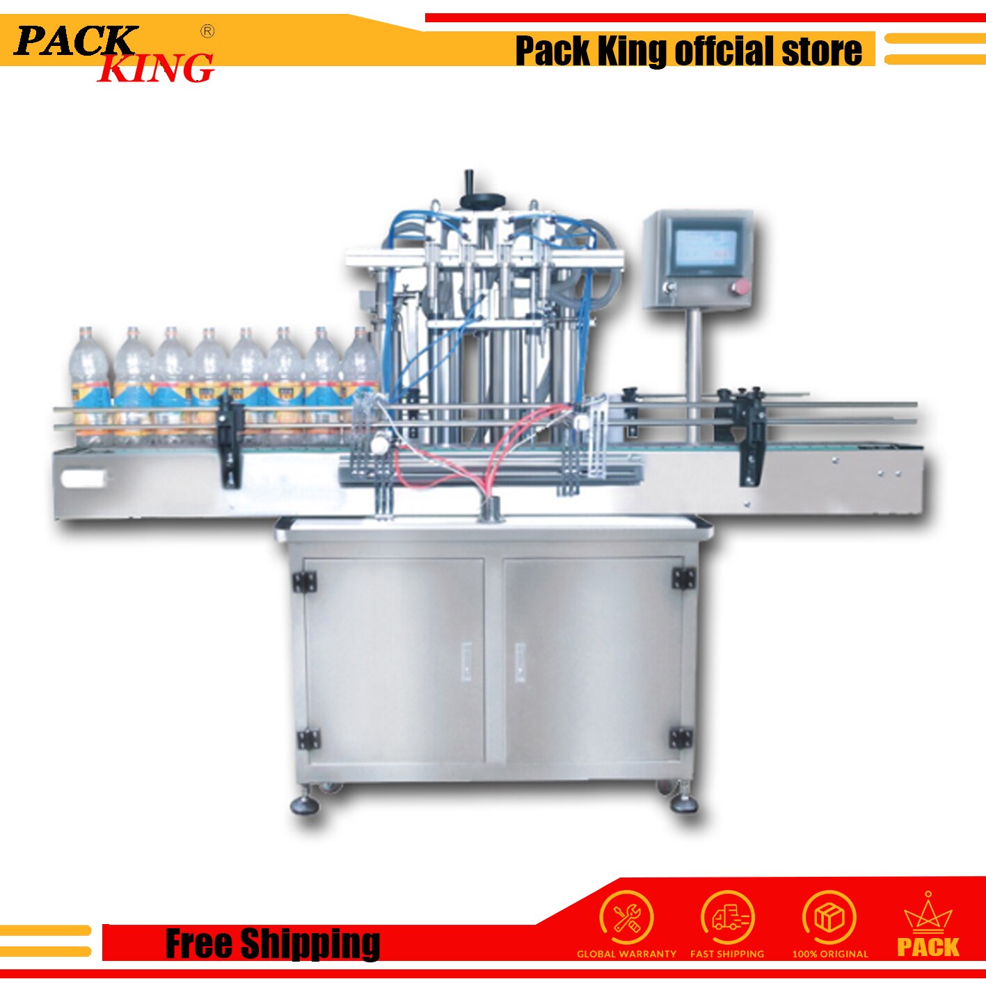 Automatic Liquid Filling Machine Water Juice Shampoo Filler Automatical Auto Filler Heads With Conveyor Plc Control Send By Sea