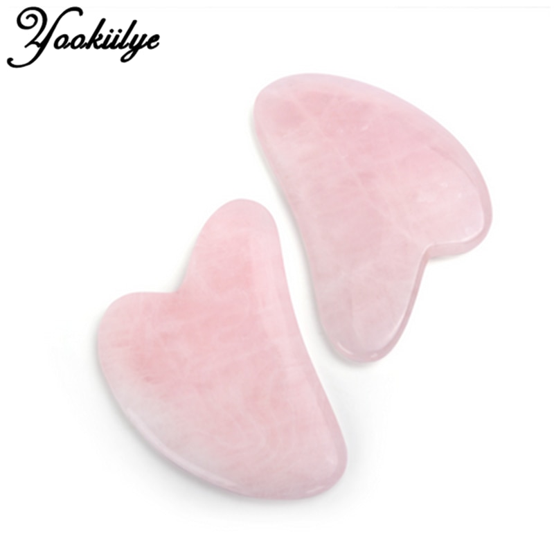 1pc Jade Stone Heart-shaped Guasha Scraper Massage Tool Handmade Guasha Board for Face Chin Neck Body Anti Wrinkle Face-lift