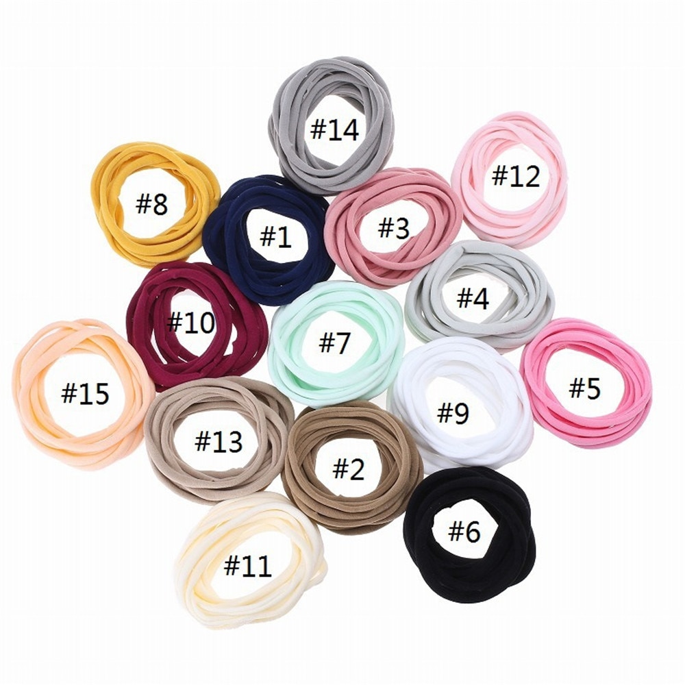 1000pcs/lot 2020 Super Soft Headbands Traceless Girls Stretchy Thin Skinny Nylon For Baby Kids Base Headband Hair Accessories