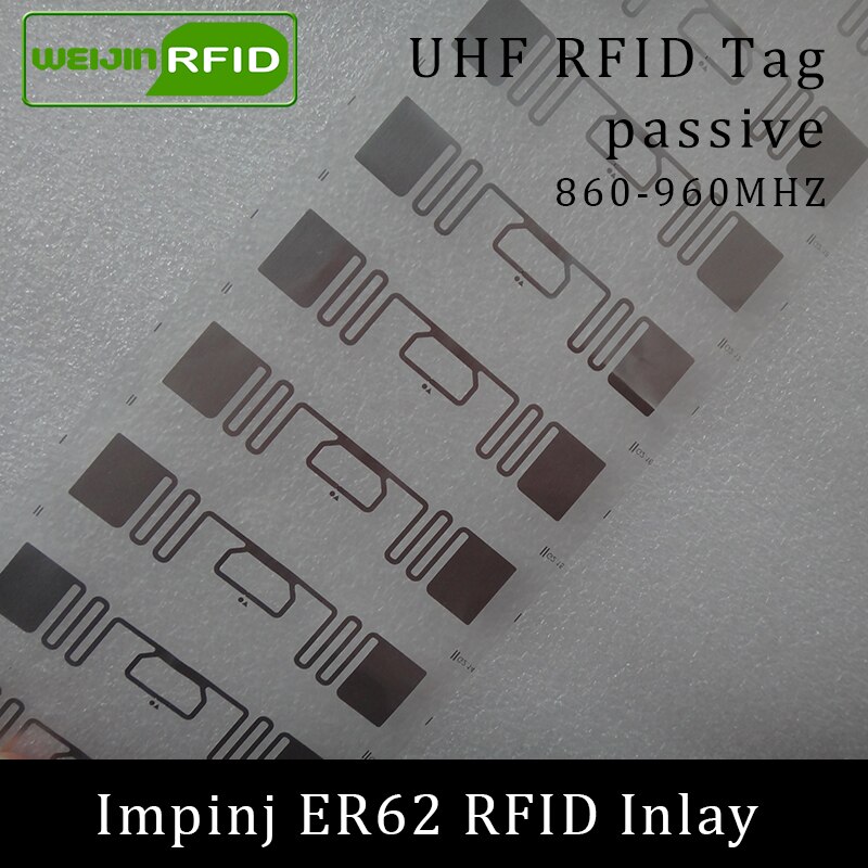 UHF RFID tag ER62 inlay Impinj Monza R6 MR6 chip 860-960MHZ 900 915 868mhz Higgs3 EPCC1G2 6C smart card passive RFID tags label