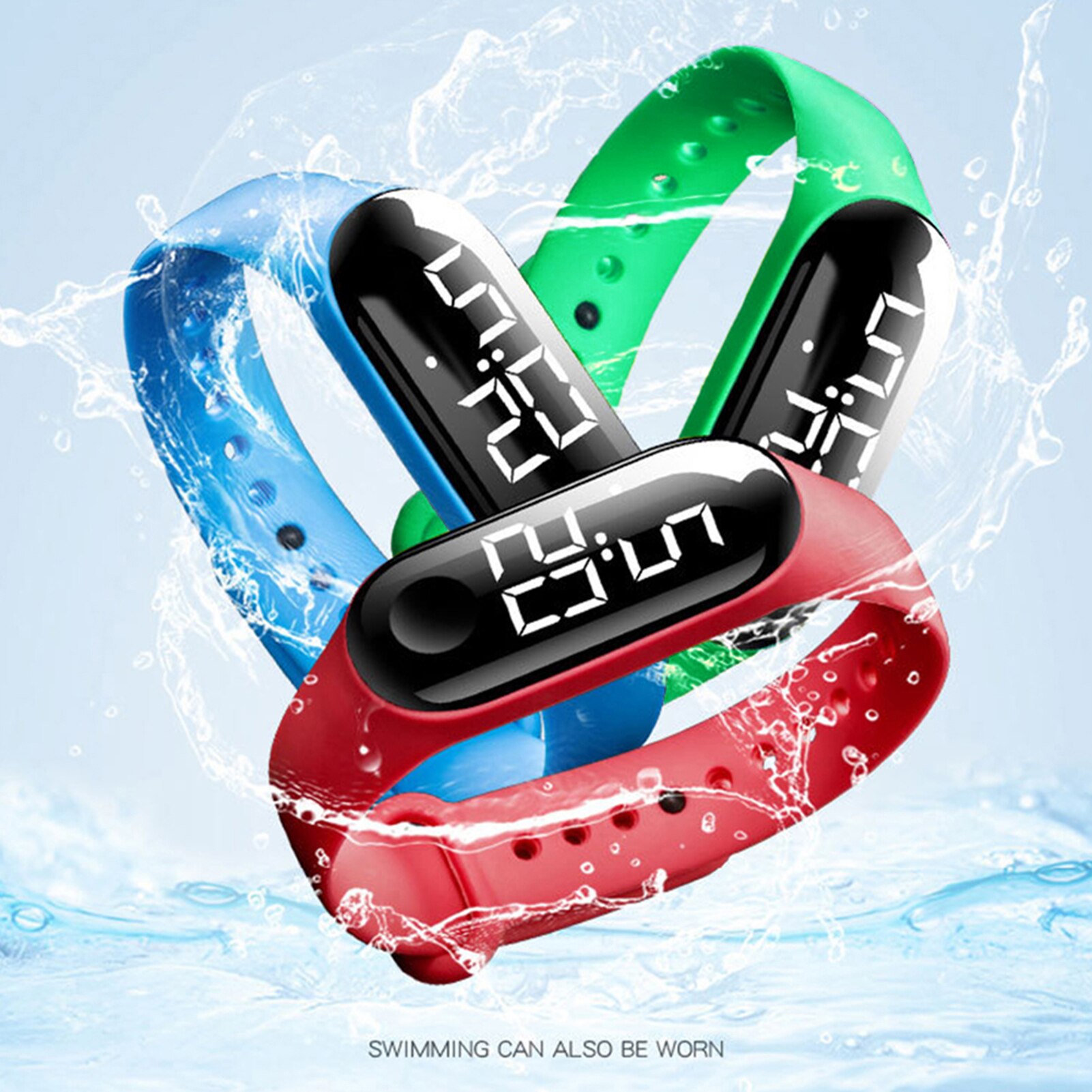 Sports Watches for Women Men Kids Fashion Electronic Silicone Bracelets Wrist Watch Child Digital Hours Outdoor Waterproof Clock