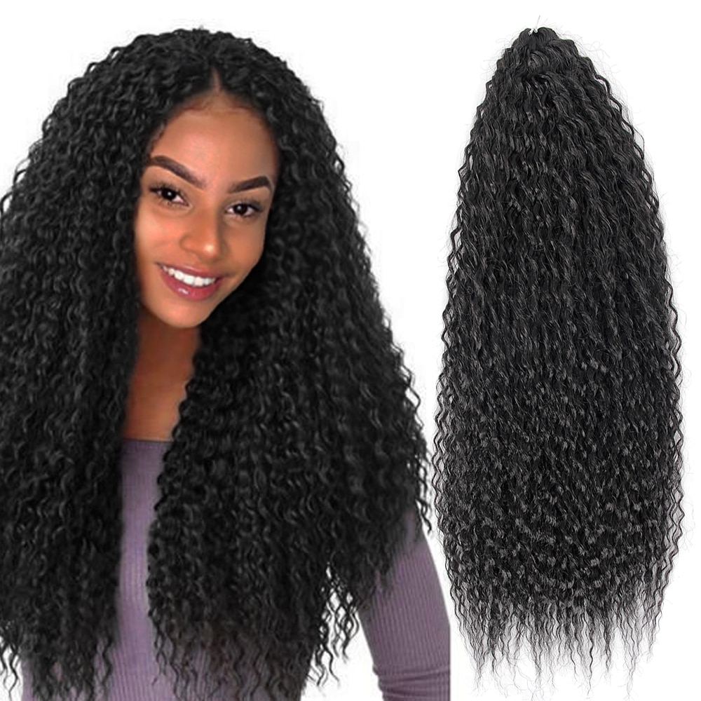 YxCheris Synthetic Crochet Hair Afro Curls Yaki Kinky Soft Ombre Crochet Braiding Hair Extensions Marly Hair for Black Women