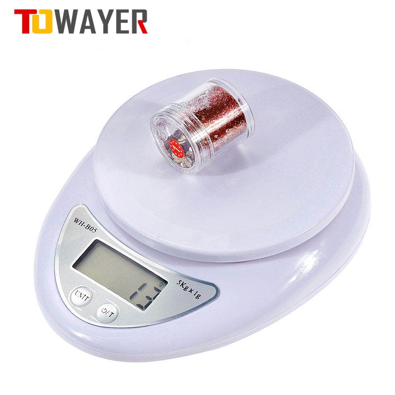 Towayer 5kg/1g 1kg/0.1g Portable Digital Scale LED Electronic Scales Postal Food Measuring Weight Kitchen LED Electronic Scales