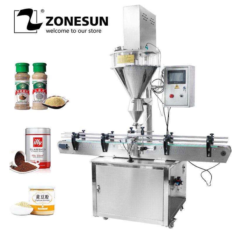 ZONESUN Tin Aluminum Can Auger Cup Automatic Coffer Dry Milk Powder Small Bottle Filling Machines For Food