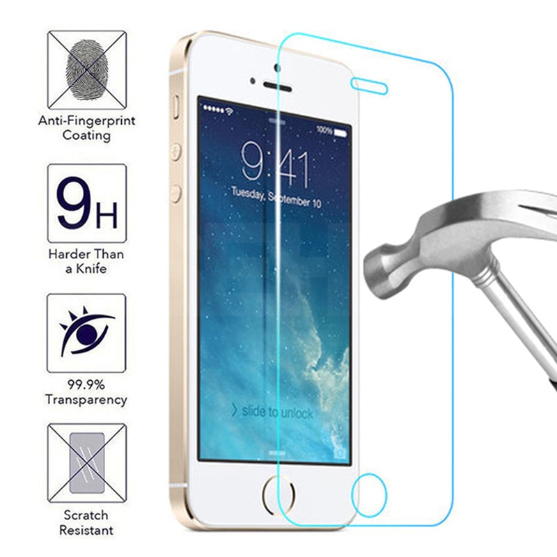 9H Tempered Glass on the For iPhone 11 Pro X XR XS Max Screen Protector For iPhone 5 5S 5C SE 4 4S Safety Protective Glass Film