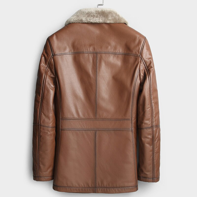 Real Genuine Leather Jacket Men Winter 100% Cow Leather Coat Natural Fur Sheep Shearling Jackets 2020 KL159006 KJ3456