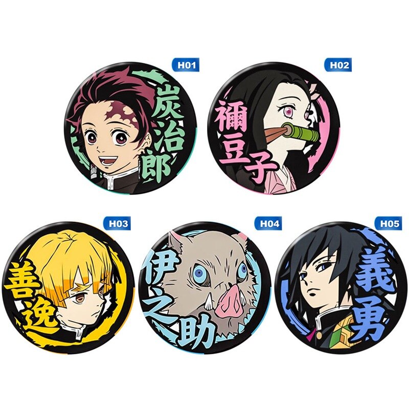 Anime Demon Slayer: Kimetsu no Yaiba Kamado Tanjirou Cosplay Bedge Cartoon Collect Backpacks Bags Badges Button Brooch Pins