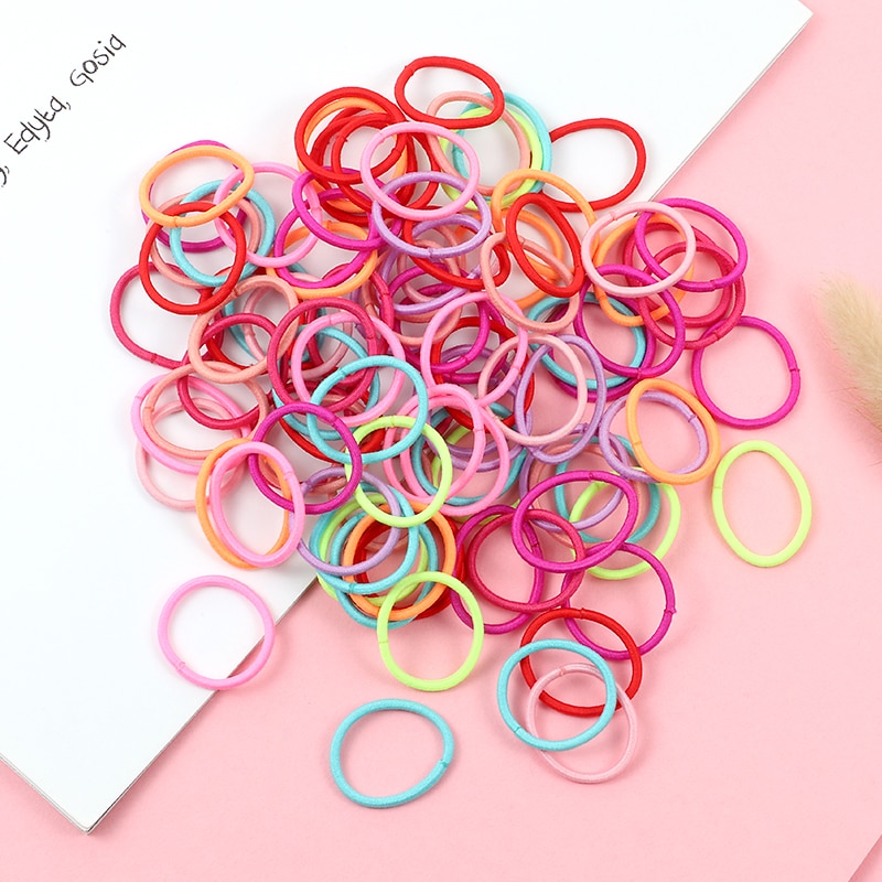 100PCS/Set Girl Hair Ring Children Ponytail Elastic rubber band hair band Hair Accessories girl Headband Scrunchie Headdress Set