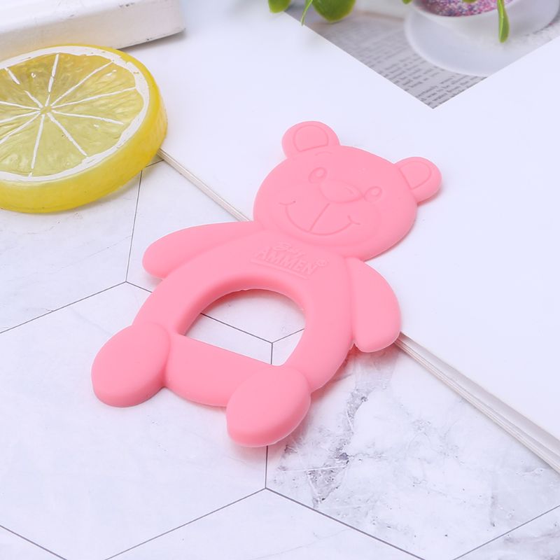 Baby Baby Teether Bear Cute DIY Necklace Teething Massage Pain Relief Pacifier Newborn Orthodontic Oral Care Infants Food Grade