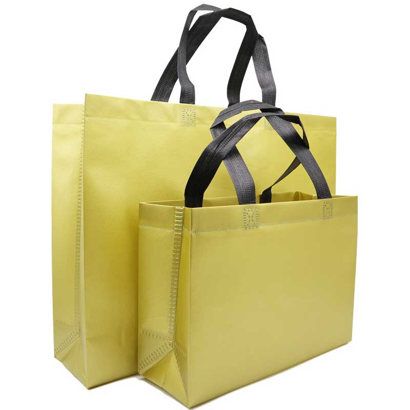 Non-woven Gold Waterproof Shopping Bag Solid Large Grocery Bag Women Reusable Pouch Travel Storage Handbag Eco Tote Bag