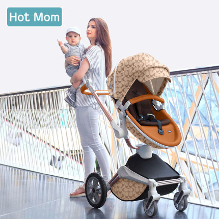 Hotmom high landscape 2 in 1 360 degree rotation, PU Leather baby stroller,3 in 1 European standard,newborn Pram ,baby cart