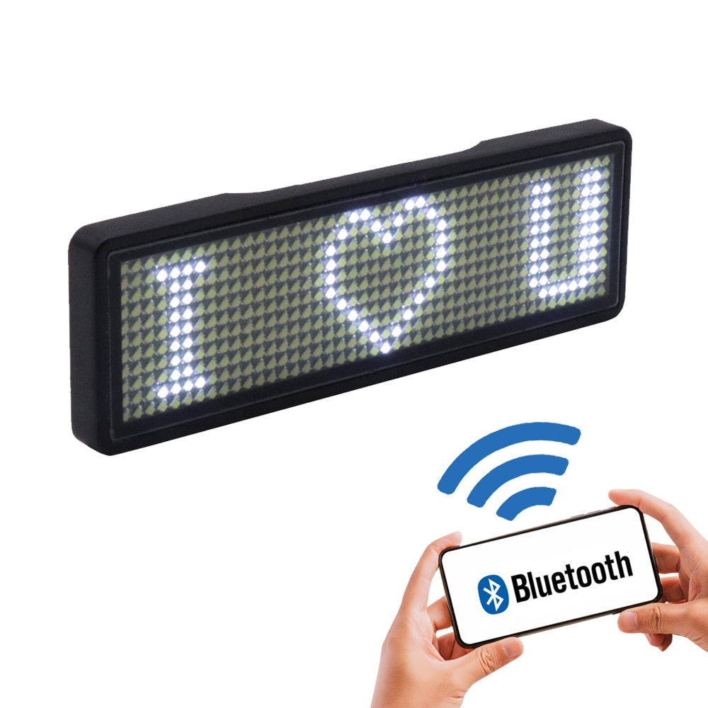 2020 fully new bluetooth LED name badge support multi-language multi-program small LED display HD text digits pattern display