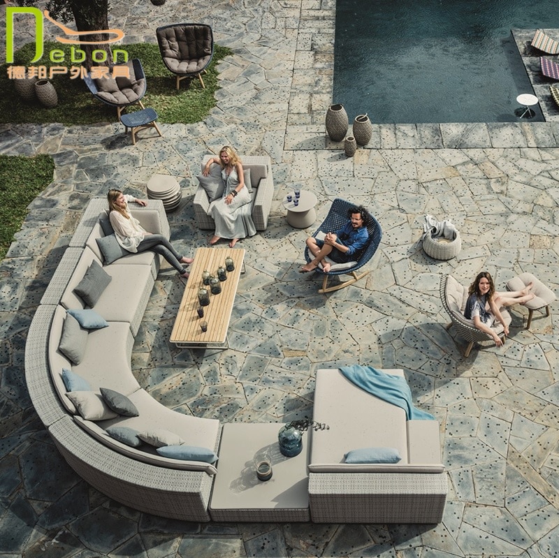 Braided Outdoor Chairs and Dinner-table for comforatable alfresco dining / Seat Cushion and Back Pillow Included