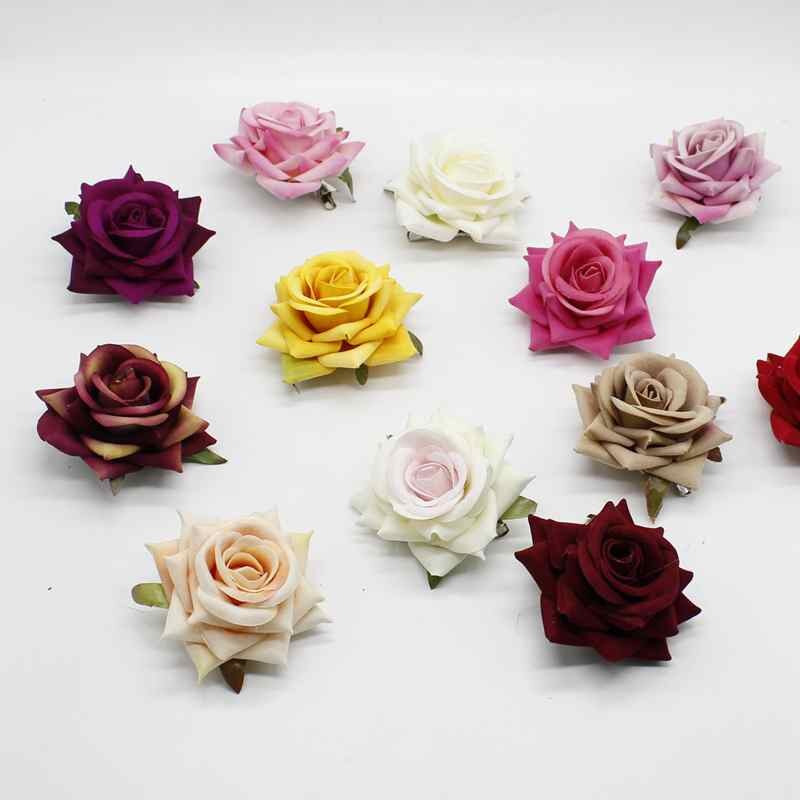 1PC fleece rose flower brooch wedding bride hair clip party female hair clip headdress party girl holiday hair accessory