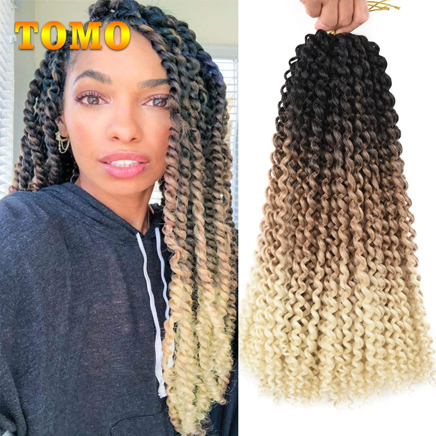 Tomo Passion Twist Water Wave Crochet Hair 14 18 22 inch Long Spring Twist Braiding Hair Extensions Synthetic Hair For Braids