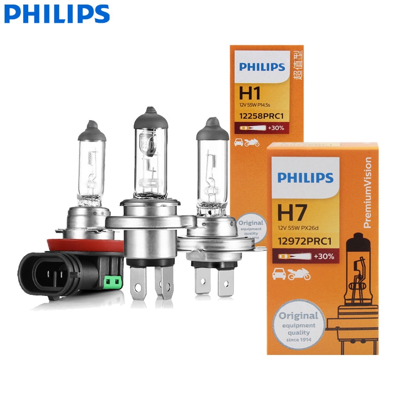 Philips H4 H7 H11 Vision Original Auto Lamp H1 H3 H8 H9 9005 9006 HB3 HB4 Fog Lamp Halogen Bulb for honda civic vw ford (1pc)