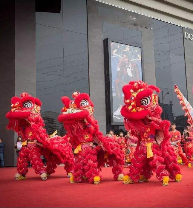Chinese Advertising Wool Lion Dance Mascot Costume Adult Lion Dance Outfit Southern Lion Dance Stage Clothing Carnival Set