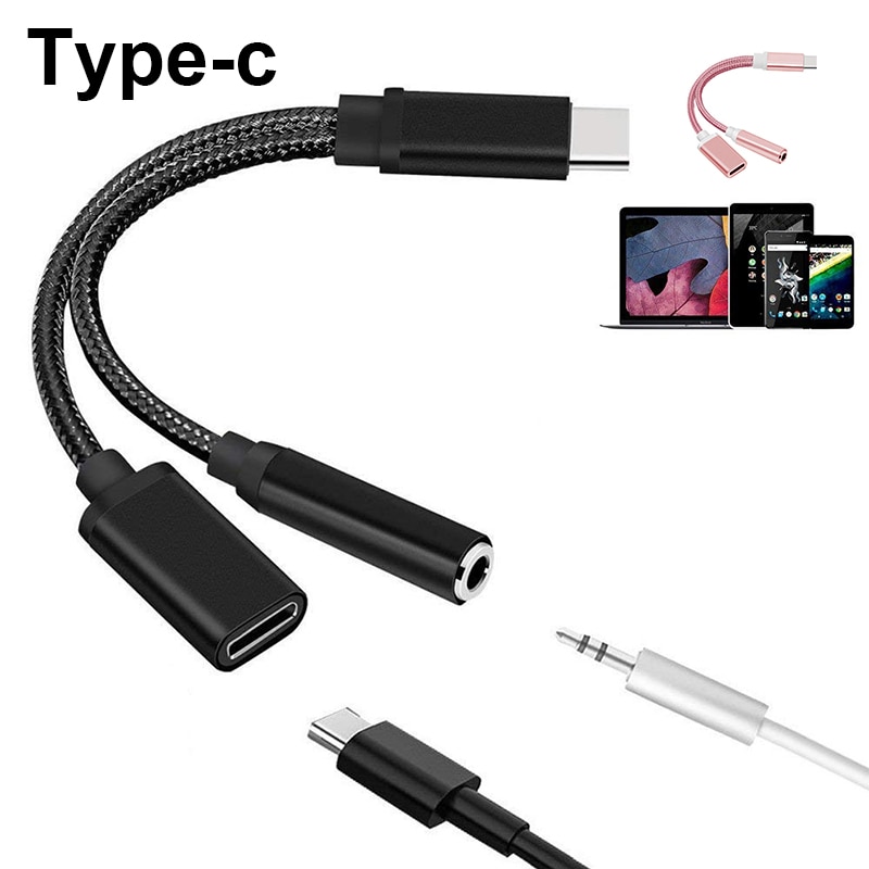 Type C To 3.5mm Earphone Adapter USB 3.1 Type-C USB-C Male AUX Audio Jack Cable Converter Headphone Conversion Plug For Xiaomi