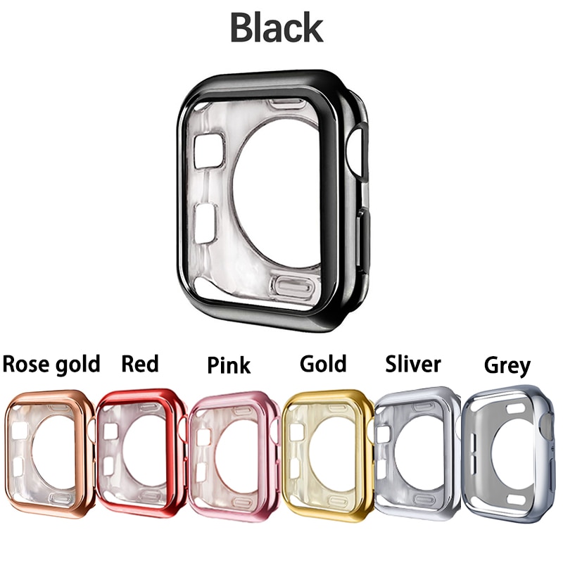Watch cover Case for Apple Watch 4 5 40mm 44mm Scratch Half pack electroplating TPU cases For iWatch Series 3 2 42mm 38mm