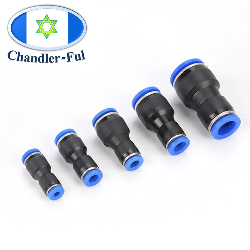 Air Pneumatic Push in Connect Fitting OD Tube Straight with reducing Union Connector Gas Connector Slip Lock Quick Coupling