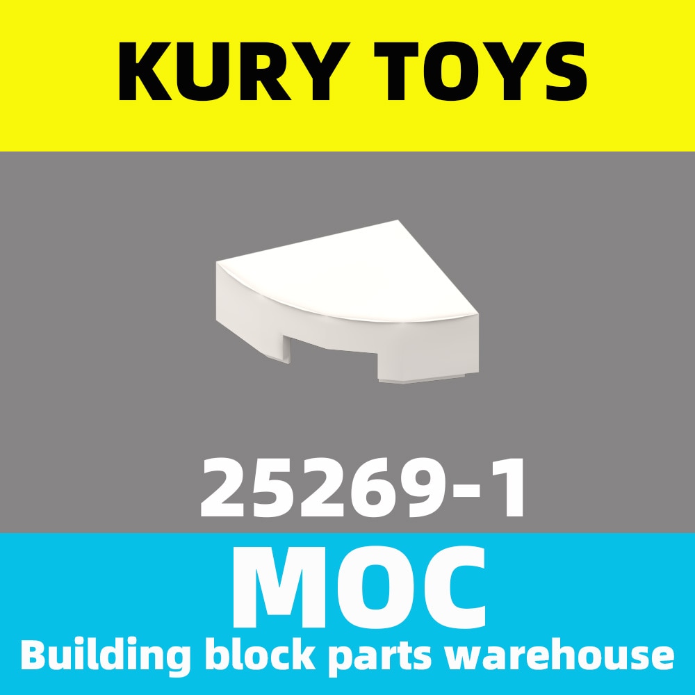 Kury Toys DIY MOC For 25269 Building block parts For Tile, Round 1 x 1 Quarter For Round-Cut Plate