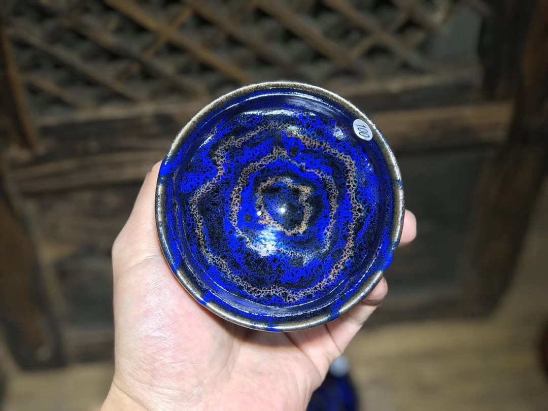 JIANZHAN Chinese Song Style Jian Kiln Tea Bowl Glorious Change Tenmoku Glaze Cup Porcelain by Great Potter Bingkun Cai Giftbox