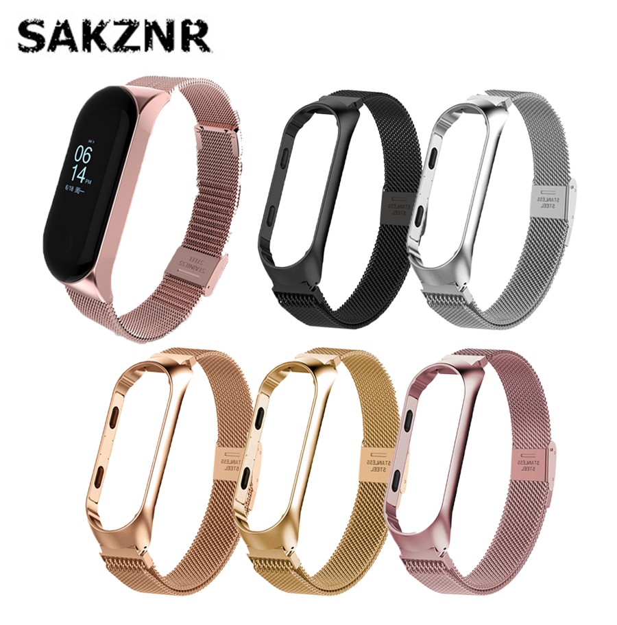 Stainless Steel Original Watch Strap for Mi band 4 Strap Metal for Mi band 5 Strap Bracelet for Xiaomi Mi band 6 Strap Magnetic