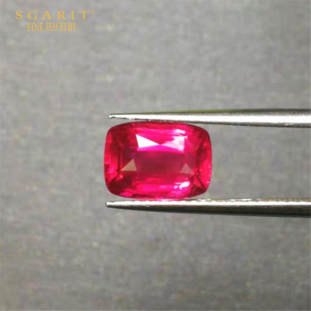 Beautiful Red Genuine Loose Stone For Wedding Jewelry Customized 3.1ct Natural Unheated Ruby