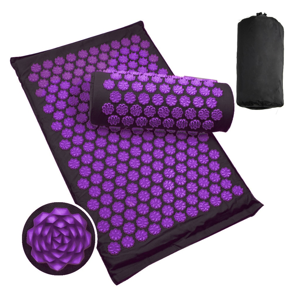 Lotus Acupressure Mat Massage Mat Shiatsu Back Relieve Stress Pain Body Foot Acupuncture Mat Massage Pillow Cushion with Bag