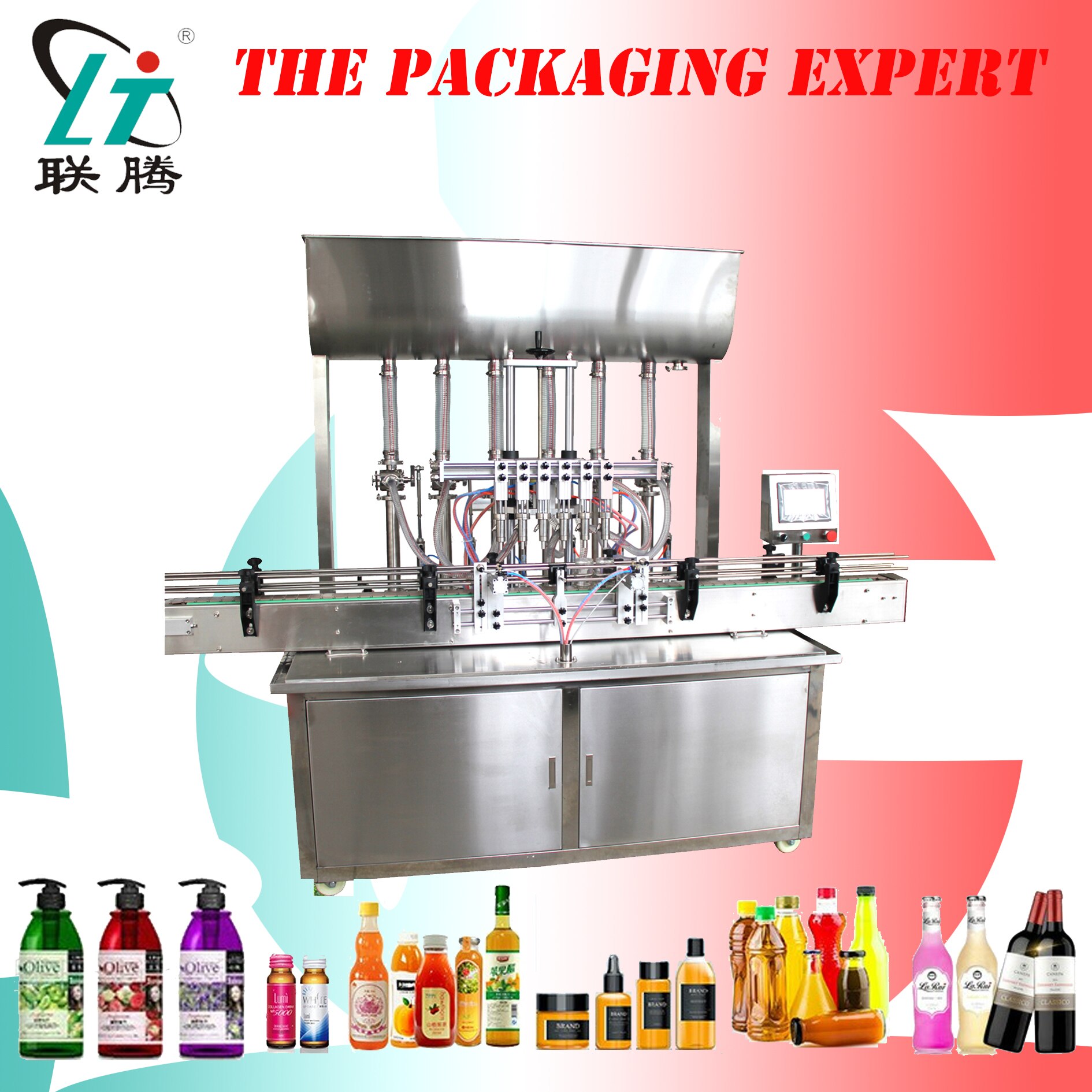 Automatic Paste Filling Machine Cream Lotion Shampoo Filler Automatical Auto Filler Heads With Conveyor Plc Control Send By Sea