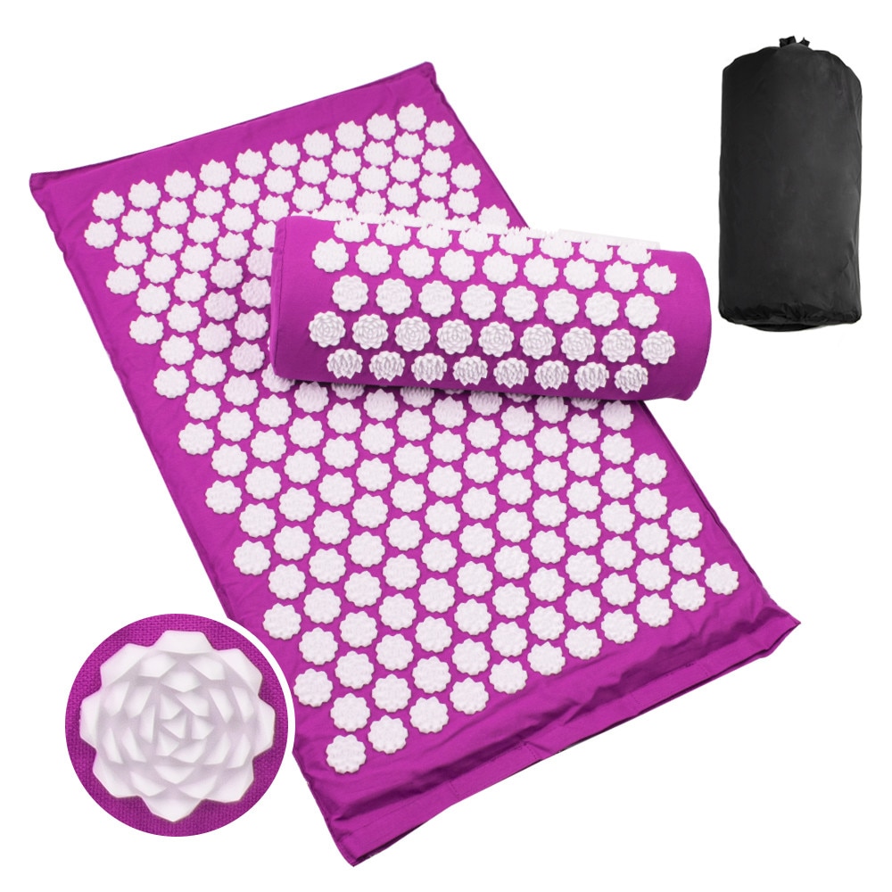 Yoga Mat Lotus Acupressure Mat Massage Pad Relieve Stress Back Pain Acupuncture Mat Pillow Massage for Body Neck Foot Relaxation