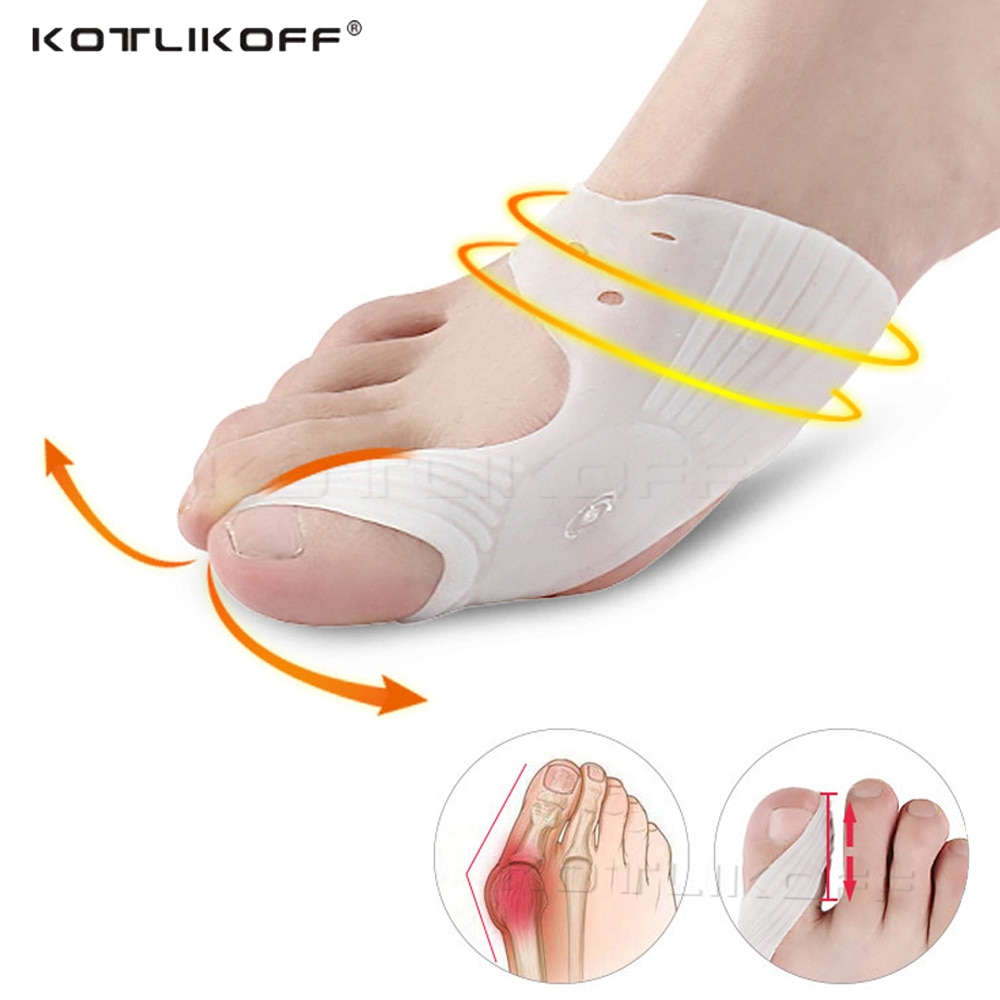 2Pcs Silicone Hallux Valgus Toe Separator Silicone Insoles Toe Overlapping Pain Relieve Spreader Foot Protector Inserts Orthosis