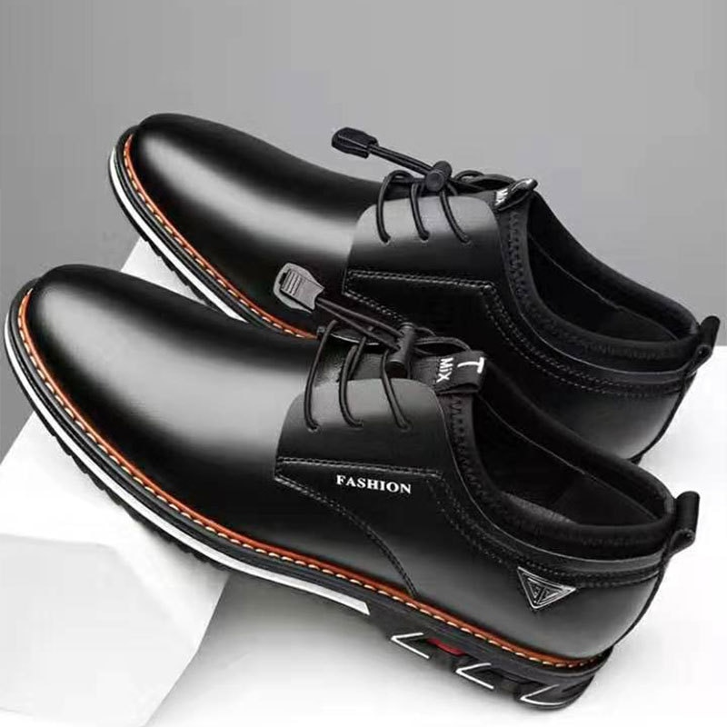 2020 New Men Shoes Leather Cowhide Leather Shoes Men Comfortable Low-top British Casual Single Shoes Leather Shoes Formal Shoes