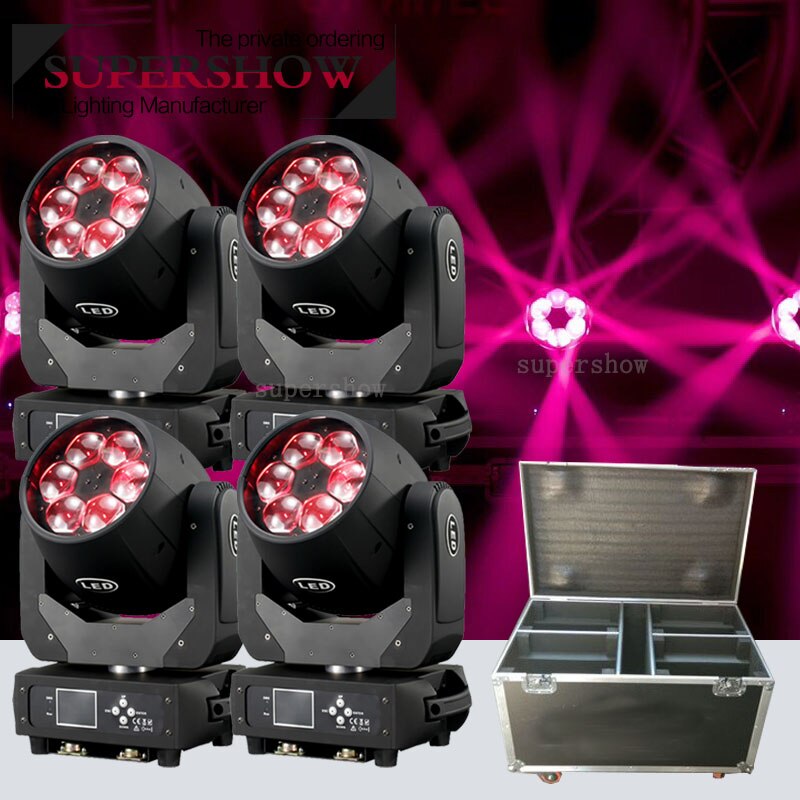 4pcs/lot mobile dj setup wedding bee moving head led 6x40w rgbw 4in1 dmx led moving head bee eye beam zoom wash light