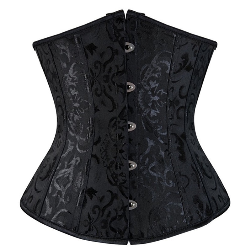 Sexy Corset Underbust Printing Bustiers Slimming Belt Body Shaper Up boned Overbust Waist Women Costumes Black Plus Size S-6XL