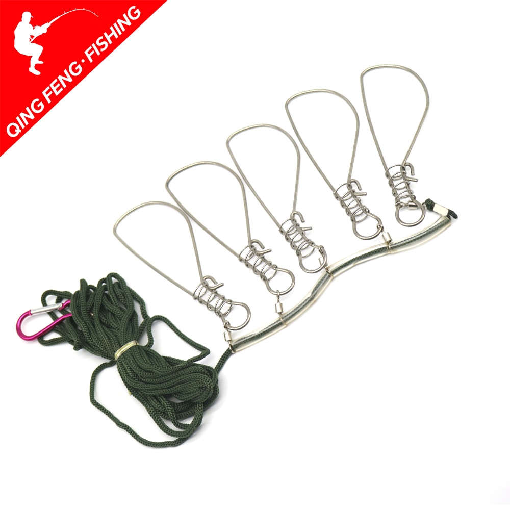 Fishing Lock Buckle Stainless Steel Live Fish Lock Belt Fishing Stringer Fishing Tackle for Accessories